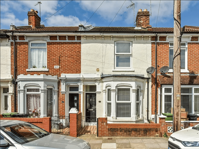 The front of the two-bedroom terrace house