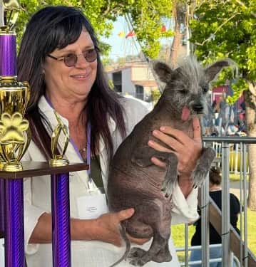 World’s Ugliest dog 2023 -Scooter - and his owner Linda Celeste Elmquist