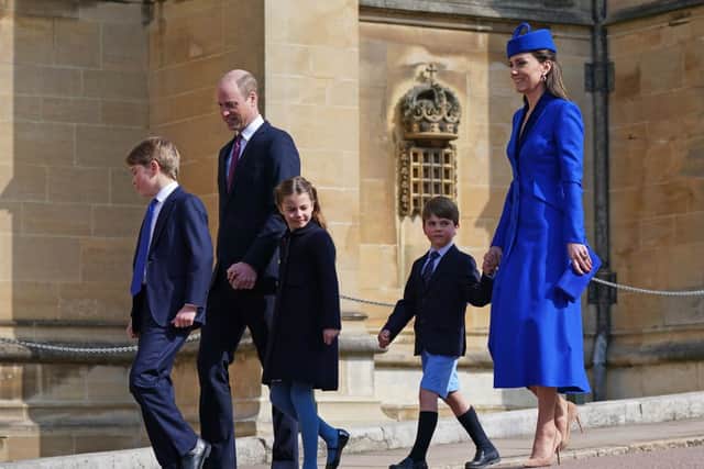Prince and Princess of Wales with their three children