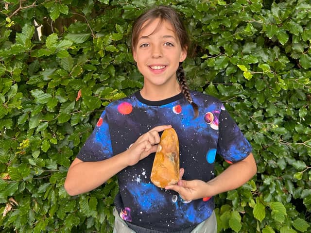 Evie Numan, 10, picked the piece up at a National Trust estate in Surrey, thinking it was a rock.