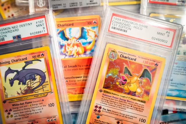 Items from the Pokemon card collection of Jens Ishoey Prehn and his brother Per Ishoy Nielsen are displayed in Niva, eastern Denmark on November 25, 2022.  Photo for illustrative purposes.