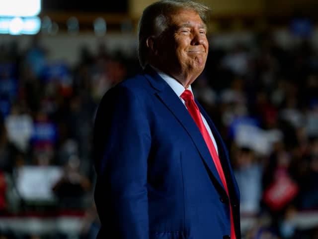 Donald Trump has been charged with plotting to overturn his defeat to President Joe Biden in the 2020 presidential election.  (Photo by Jeff Swensen/Getty Images)
