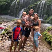  Matt and Carlie with their children Lincoln, seven, Delilah, four and Adelaide in Bali.