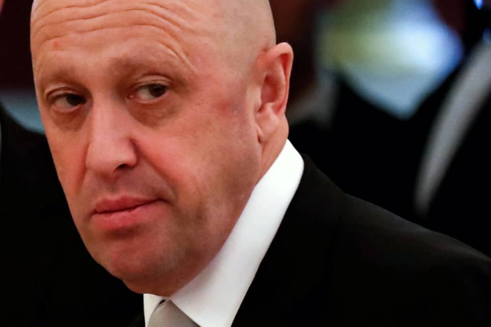 This picture taken on July 4, 2017 shows Russian businessman Yevgeny Prigozhin prior to a meeting with business leaders held by Russian and Chinese presidents at the Kremlin in Moscow. 