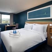 A Travelodge ‘budget-luxe’ room. The chain is releasing two million of its rooms for just £38 as part of a huge sale for Autumn 2023.