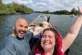 Amy and Wes on their boat.