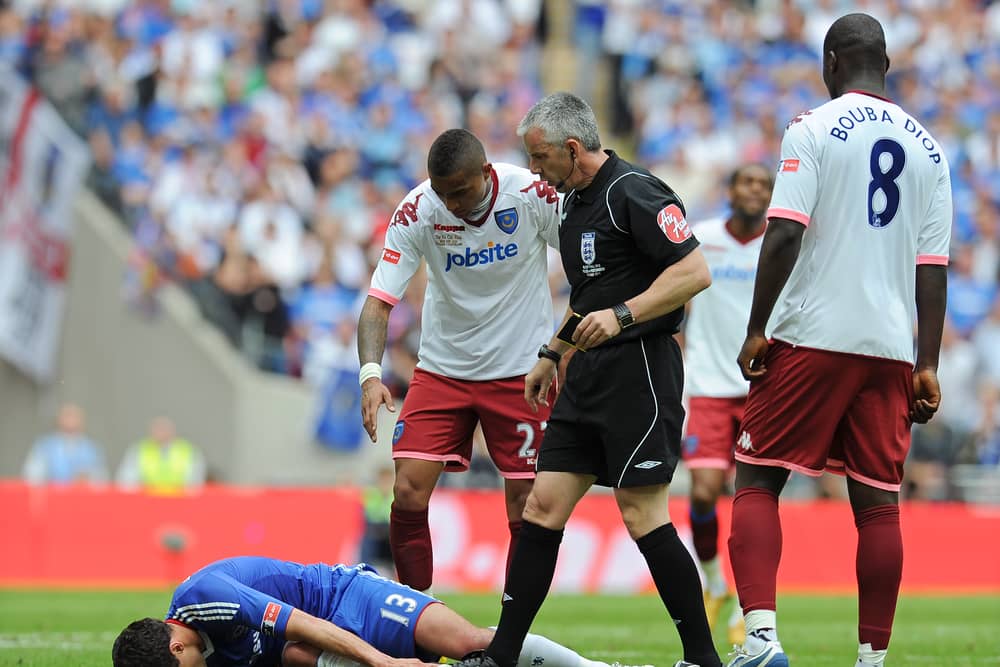 Kevin Prince-Boateng in the FA Cup final up against Chelsea’s Michael Ballack. (ADRIAN DENNIS/AFP via Getty Images)