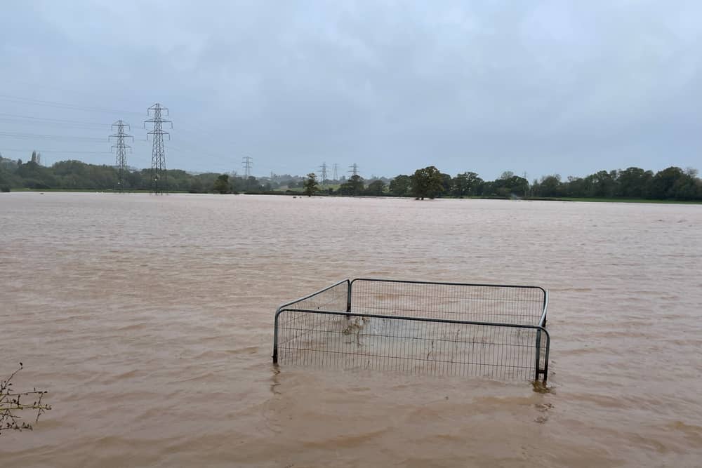 Flooding near Exeter in 2023.