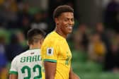 Pompey striker Kusini Yengi made his Australia debut against Bangladesh on Thursday. Picture: Getty.