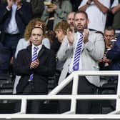 Rich Hughes (right) and Phil Boardman pictured at Pride Park for Pompey's trip to Derby in September. Picture: Jason Brown/ProSportsImages 