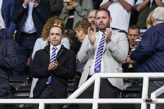 Rich Hughes (right) and Phil Boardman pictured at Pride Park for Pompey's trip to Derby in September. Picture: Jason Brown/ProSportsImages
