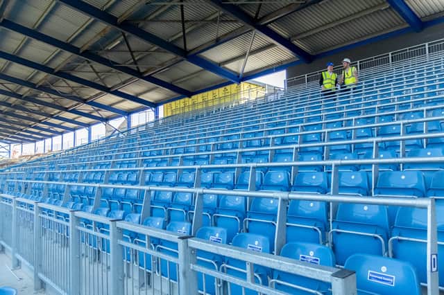 The Milton End will become the first Football League away stand devoted entirely to rail seating. Picture: Habibur Rahman