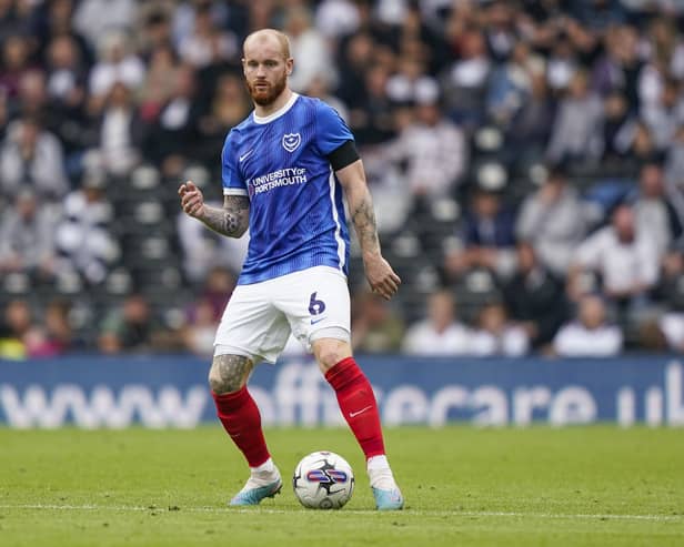 Pompey defender Connor Ogilvie has been dealt an injury setback. Pic: Jason Brown