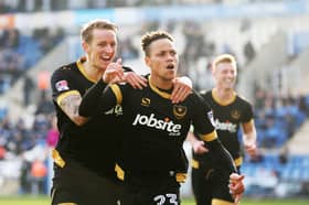 Pompey team-mates Carl Baker and Kyle Bennett would play alongside each other years later - at AFC Telford United. Picture: Joe Pepler