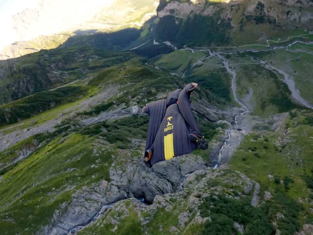 Tim Howell, 34, during practice jumps for his wingsuit jump off Everest Picture: Tim Howell / SWNS