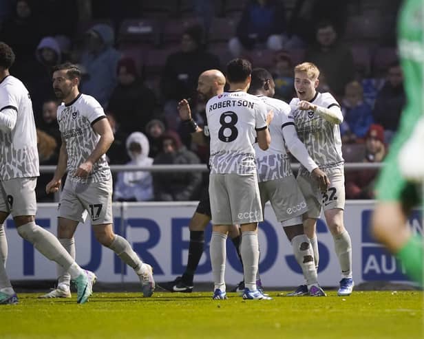 Paddy Lane scored twice as Pompey beat Northampton 3-0