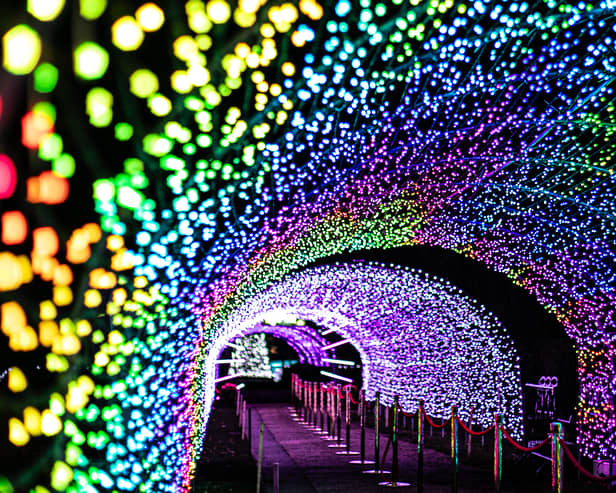 Part of the light trail at Warwick Castle