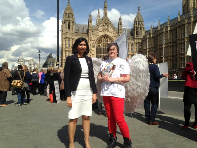 Jackie Britton with Suella Braverman. (Picture: Nigel Fletcher)