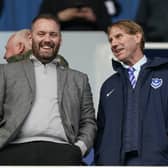 Pompey sporting director Rich Hughes, left, with Blues director Eric Eisner