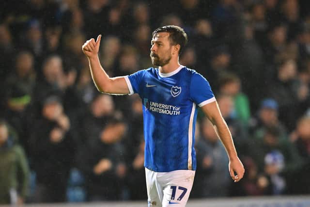 Pompey defender Joe Rafferty thanks the Fratton faithful following Monday night's 2-0 win against Bolton