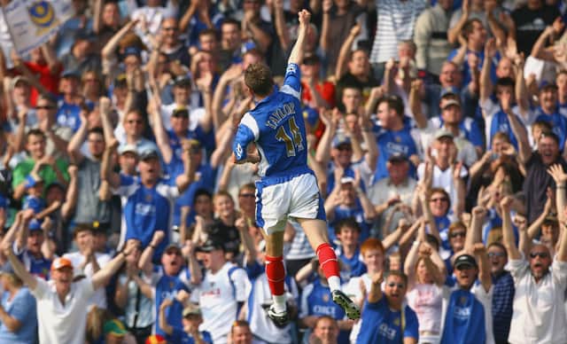Former Pompey player Matt Taylor has lauded the Fratton faithful after their touching tribute against Shrewsbury. Picture: Getty Images