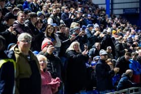 Portsmouth fans during the EFL Trophy match between Portsmouth and AFC Wimbledon at Fratton Park, Portsmouth, England on 19 December 2023. Jason Brown/ProSportsImages