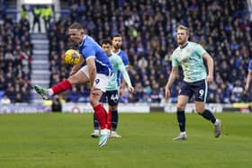 Pompey's Colby Bishop in action against Fleetwood