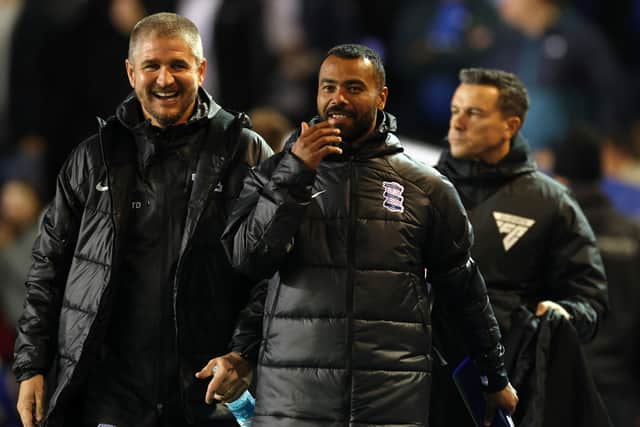 Carl Robinson, left, alongside fellow Birmingham coach Ashley Cole