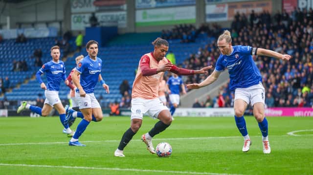 Tino Anjorin has played for Pompey since the FA Cup defeat at Chesterfield in November. Picture: Simon Davies/ProSportsImages