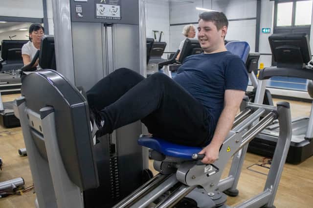David George doing leg press exercises at Horizon Havant. (Picture: Habibur Rahman)
