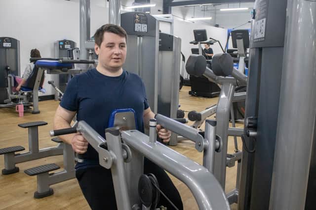 David George doing a seated row. (Picture: Habibur Rahman)