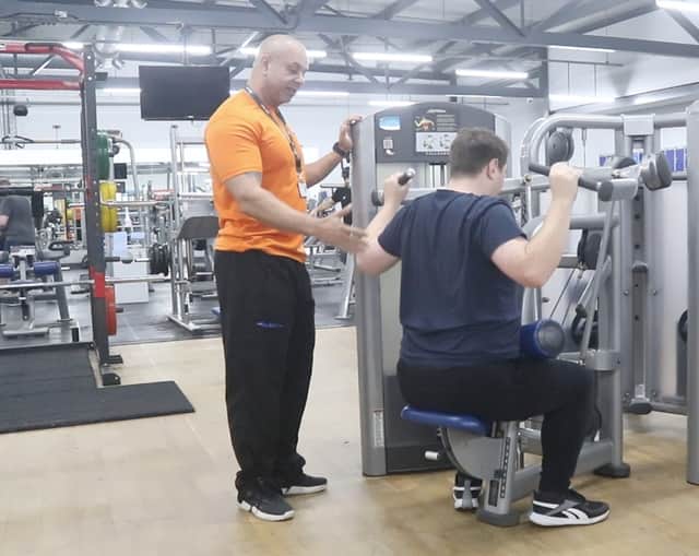 David George doing lateral pulls at Horizon Havant. (Picture: Habibur Rahman)