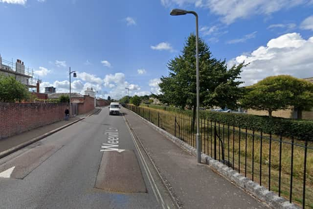 The drugs warrant, where three people were arrested, took place in Weevil Lane, Gosport, on January 10. Picture: Google Street View.