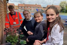 The campaign started in 2023 with schools installing sustainable drainage solutions in a joint initiative with Southern Water and the Department of Education. Pictured is one of the SuDS at St Albans School, Havant