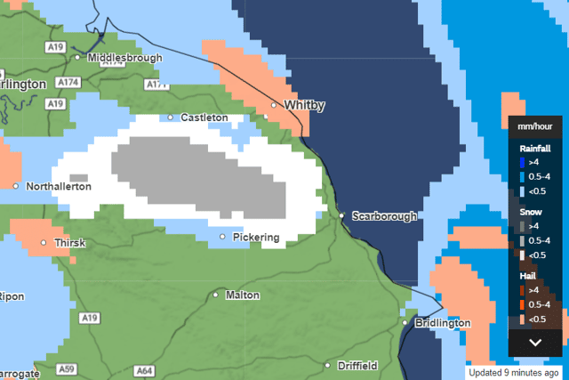 Areas of Yorkshire will be affected by snowfall as the week progresses.