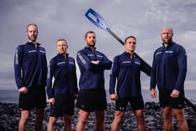 World's Toughest Row of Royal Navy submariners, known collectively as team HMS Oardacious, who have won the world's toughest rowing race by battling 3,000 miles across the Atlantic in 35 days, four hours and 30 mintues. Issue date: Wednesday January 17, 2024. PA Photo. The five servicemen arrived in their boat Captain Jim at English Harbour, Antigua, at just before 1pm on Wednesday having left the Canary Islands on December 13. See PA story DEFENCE Row. Photo credit should read: World's Toughest Row/PA Wire
