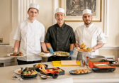 Recommended Eats Feature at the Captains Table, Keppel's Head Hotel, Portsmouth on Monday 15th January 2023 Pictured: Chefs, Blake Stanley, Chi-Yoong Lim and Pooriya Ketabi 