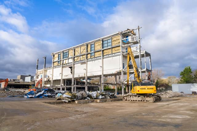 The old press hall has been demolished