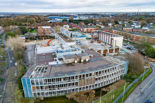 The News Centre - the front of the landmark building remains but much has changed at the back of the site