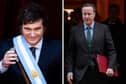 Argentina president Javier Milei said discussions are taking place over the sovereignty of the Falkland Islands, only to be quickly rebuffed by the UK and foreign secretary Lord Cameron. Picture: Tomas Cuesta/Leon Neal/Getty Images.
