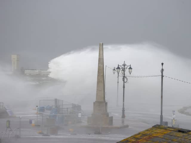 Strong winds will batter the city today.