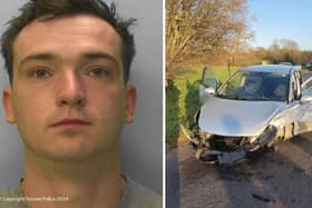 Jake Sharpe, 28, of Otway Road, Chichester, has ben jailed at Portsmouth Crown Court after he caused a "devastating crash" by pulling a car's handbrake. Picture: Sussex Police.