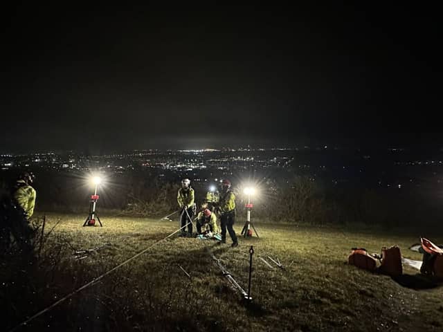 Three people were rescued from a cliff ledge by firefighters in Paulsgrove this morning (January 21). Picture: Cosham Fire Station.