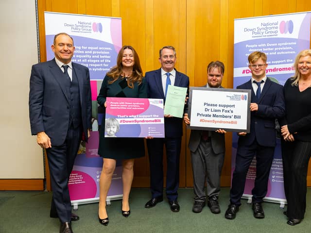 The Ross family campaigned at Westminster for the Down Syndrome Act with members of parliament, Gillian Keegan and Sir Liam Fox.Pictured left to right: Ken Ross, Gillian Keegan, Liam Fox, Fionn Crombie Angus, Max Ross, Rachael Ross