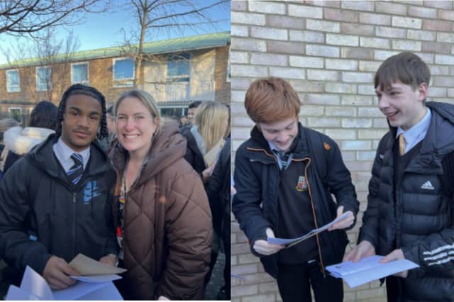 Year 11 students at Brune Park in Gosport are celebrating after receiving early IGCSE results for English.