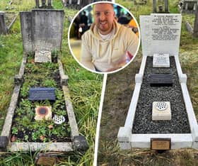 Shaun Tookey cleans graves as a side hustle but hopes one day to make it a full time job. Picture: SWNS