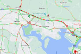 There are serious delays on the M27 eastbound following a collision. 