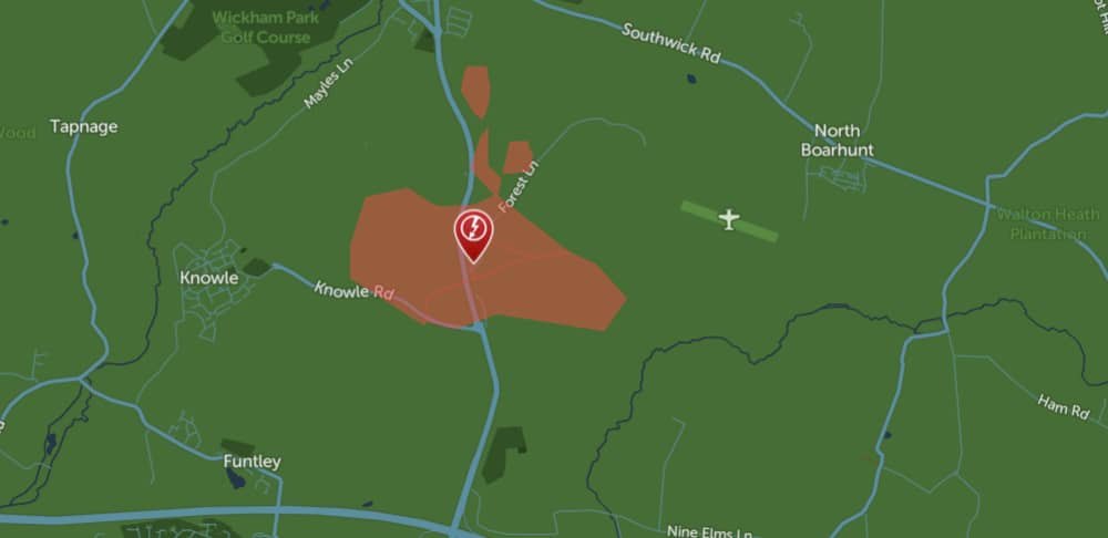 22 homes in Fareham have been affected by a power outage in the area. 