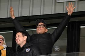 Singer Robbie Williams watched Pompey take on Port Vale with the Take That member at Vale Park yesterday. Pic: Getty Images.