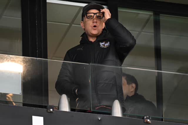 Singer Robbie Williams watched Pompey take on Port Vale with the Take That member at Vale Park yesterday. Pic: Getty Images.

